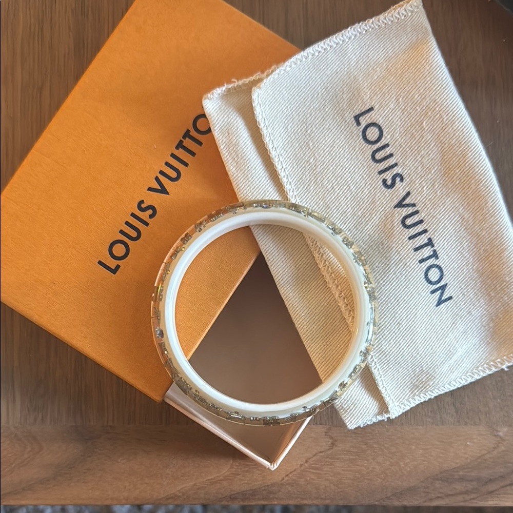 Louis Vuitton Gold and White Geometric Bracelet